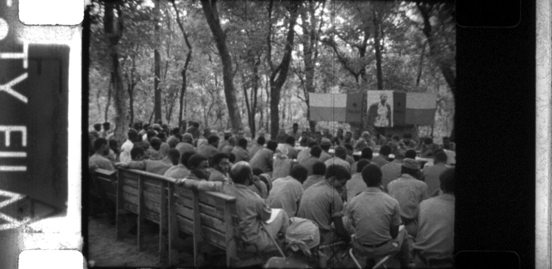 José Cobumba, Josefina Crato, Flora Gomes, Sana na N’Hada, IIe Congrès du P.A.I.G.C. Juillet 1973 (image inédite)