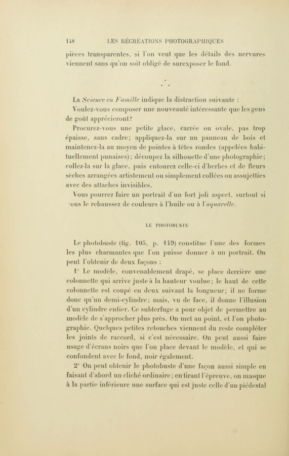 Albert Bergeret et Félix Drouin, « Reproductions directes ». Les Récréations photographiques, Paris, Charles Mendel, 1891, p. 148 (Boston Public Library)