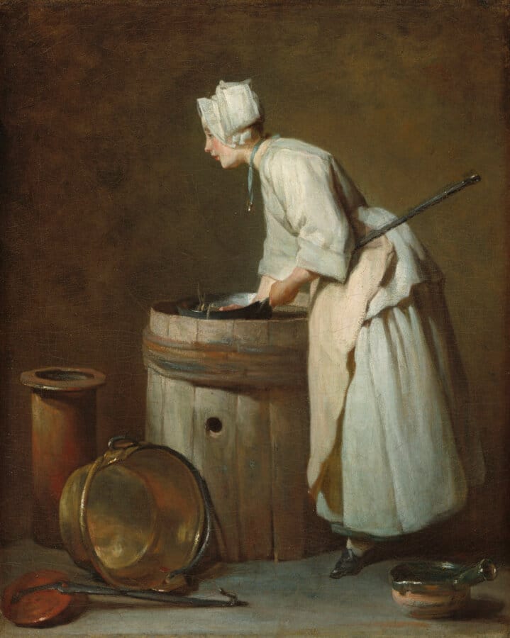 Jean Siméon Chardin, L'écureuse, huile sur toile, 1738, 47 × 38.1 cm, Washington National Gallery of Art