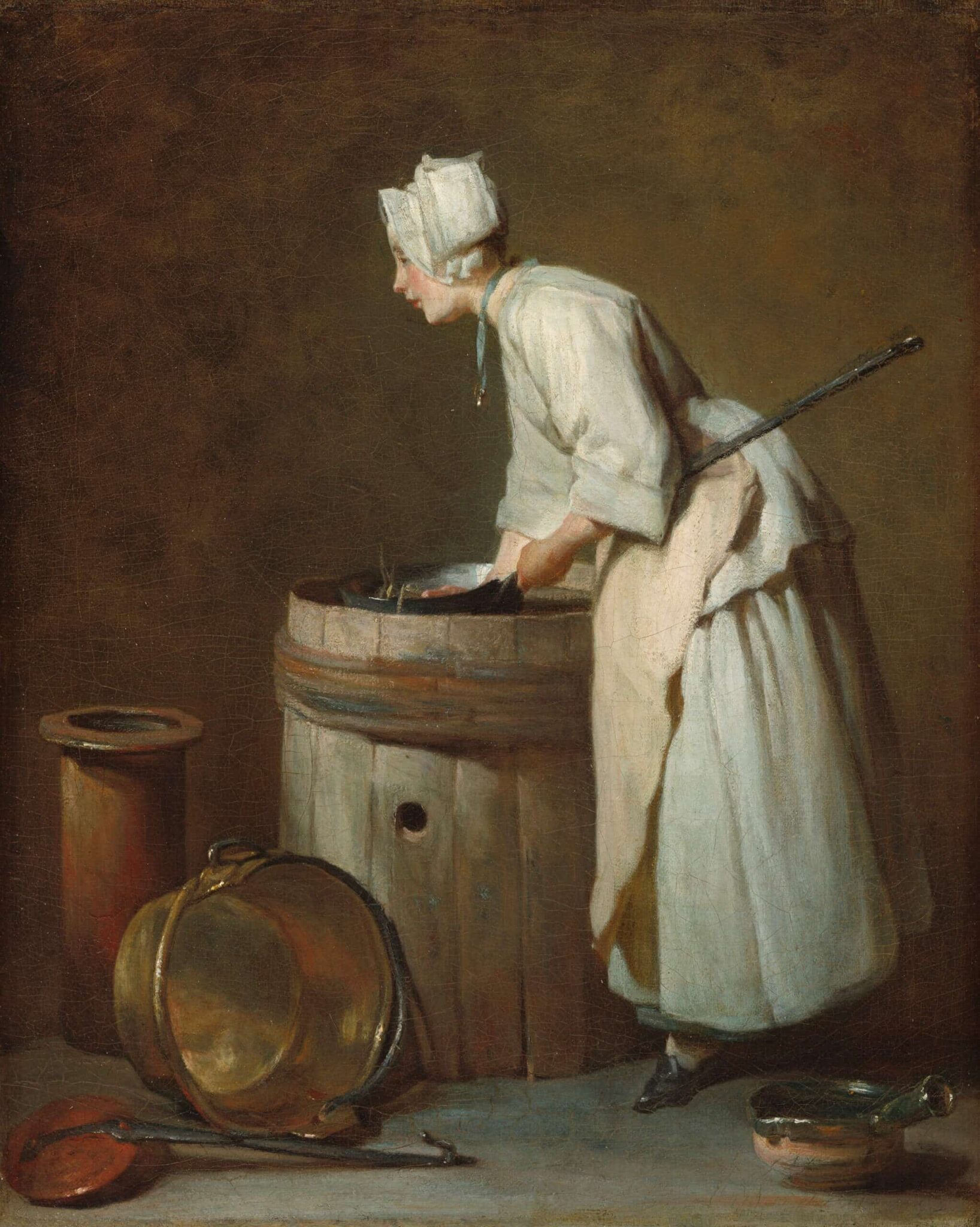 Jean Siméon Chardin, <i>The Scullery Maid</i>, circa 1738, oil on canvas, 47 × 38.1 cm, Washington National Gallery of Art