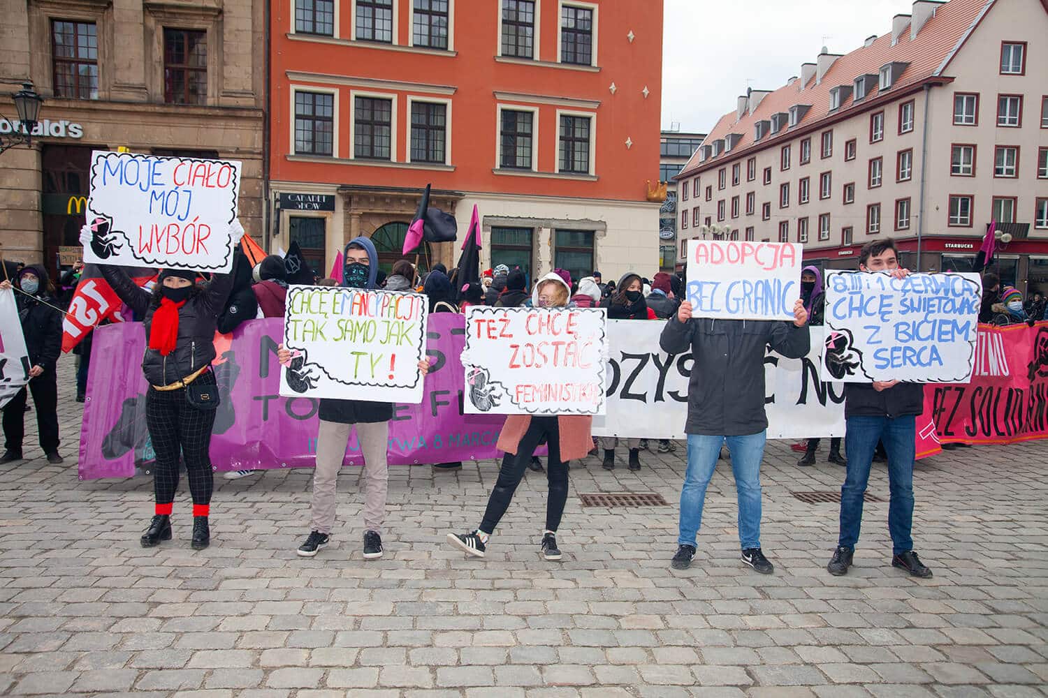 <i>March 7, 2021 in Wrocław’s Market Square</i>. Photo Agnieszka Sejud