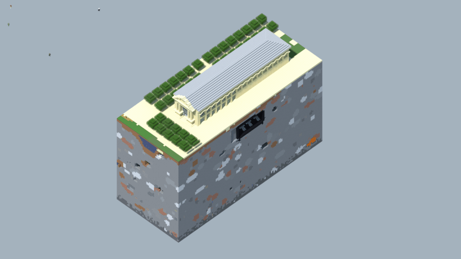 Vue du Jeu de Paume dans Minecraft Explorer