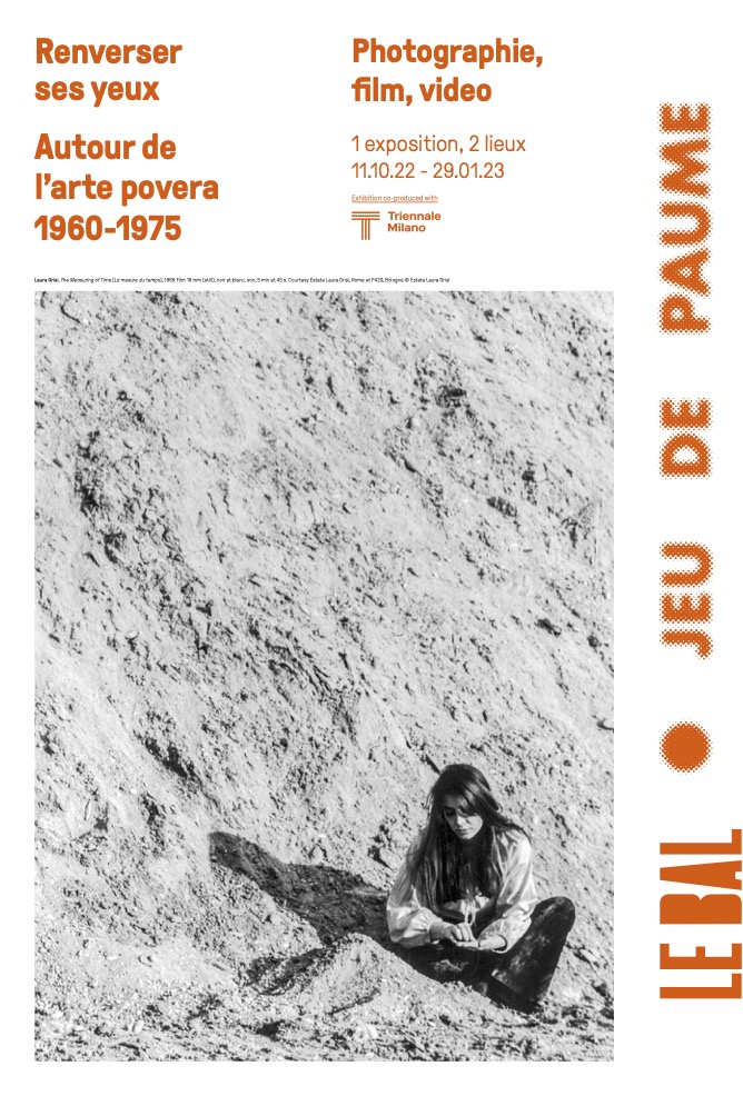 Affiche de l'exposition <em>Renverser ses yeux. Autour de l'arte povera 1960-1975 : photographie, film, vidéo</em>