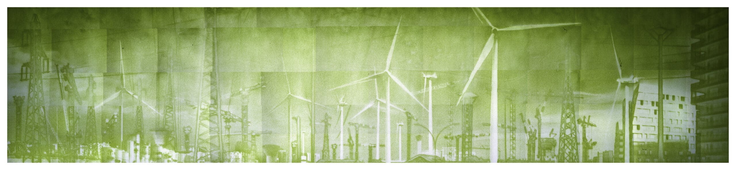 Notice #3 – Fig. 6. <em>La Canopée</em>, 2015. Tirage jet d’encre sur papier baryté, 61x300 cm. Composition photographique à partir des 70 étapes de disparition du paysage formées par les micro-algues © Lia Giraud </br>